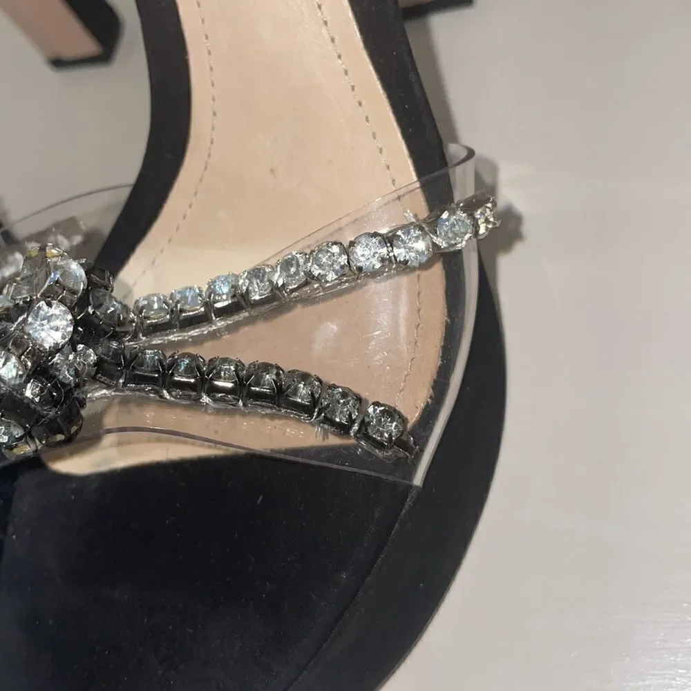 Schutz Jayda Platform Rhinestone Heels Size 8.5